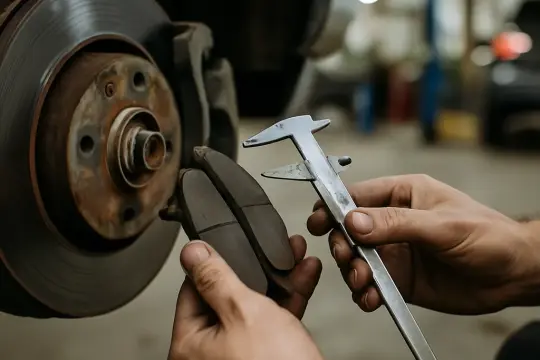 Brake inspection and rotor measurement in shop - diagnostic guide