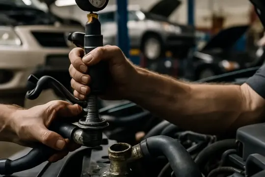 Cooling system pressure test and inspection - diagnostic guide