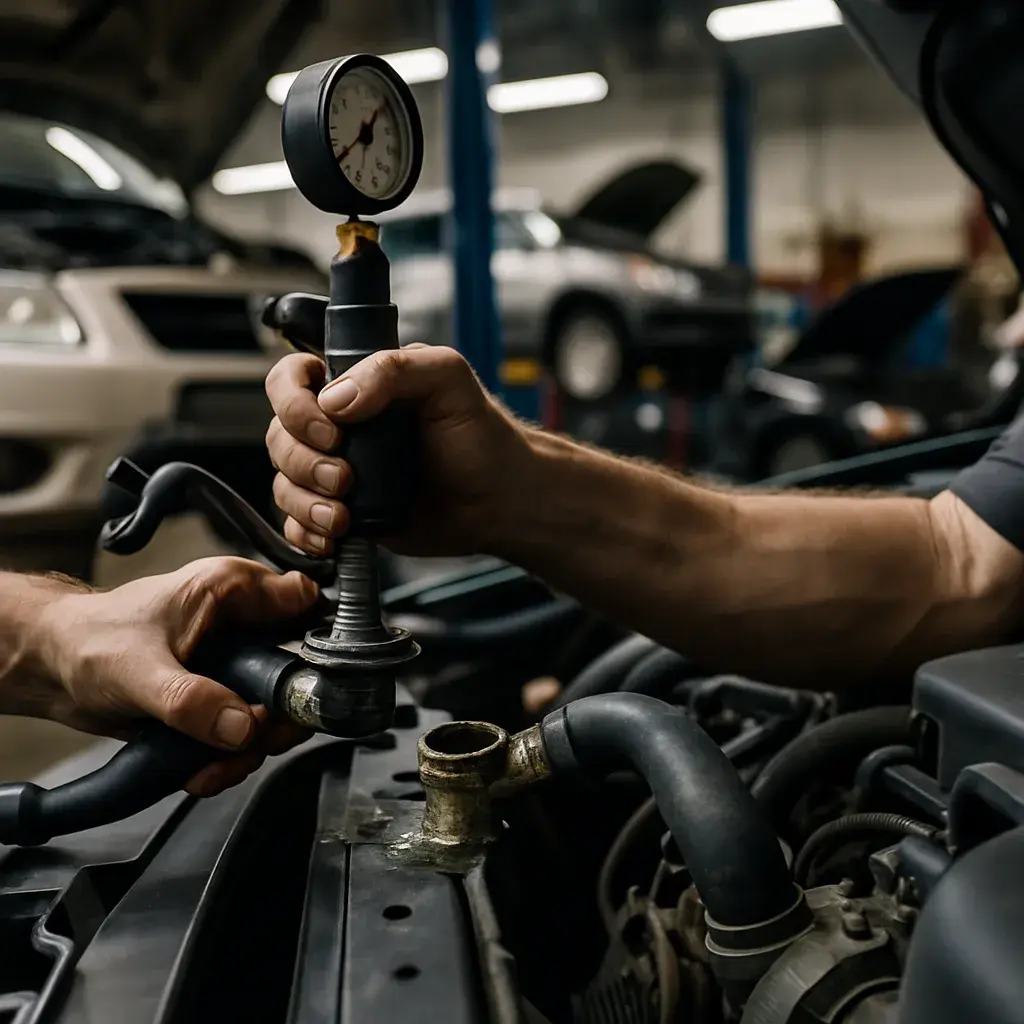 Cooling system pressure test and inspection - Engine Overheating - verification inspection