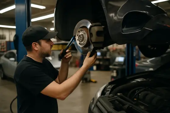 Technician verifying a vehicle concern in the shop bay - diagnostic guide